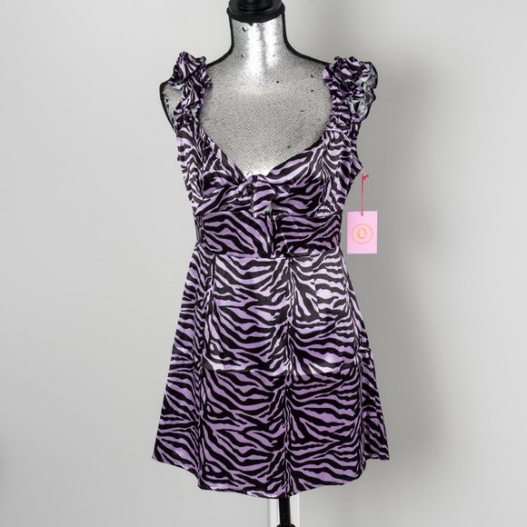 NWT Capsule 98  Cindy Printed Ruffle Mini Dress - - Picture 2 of 5